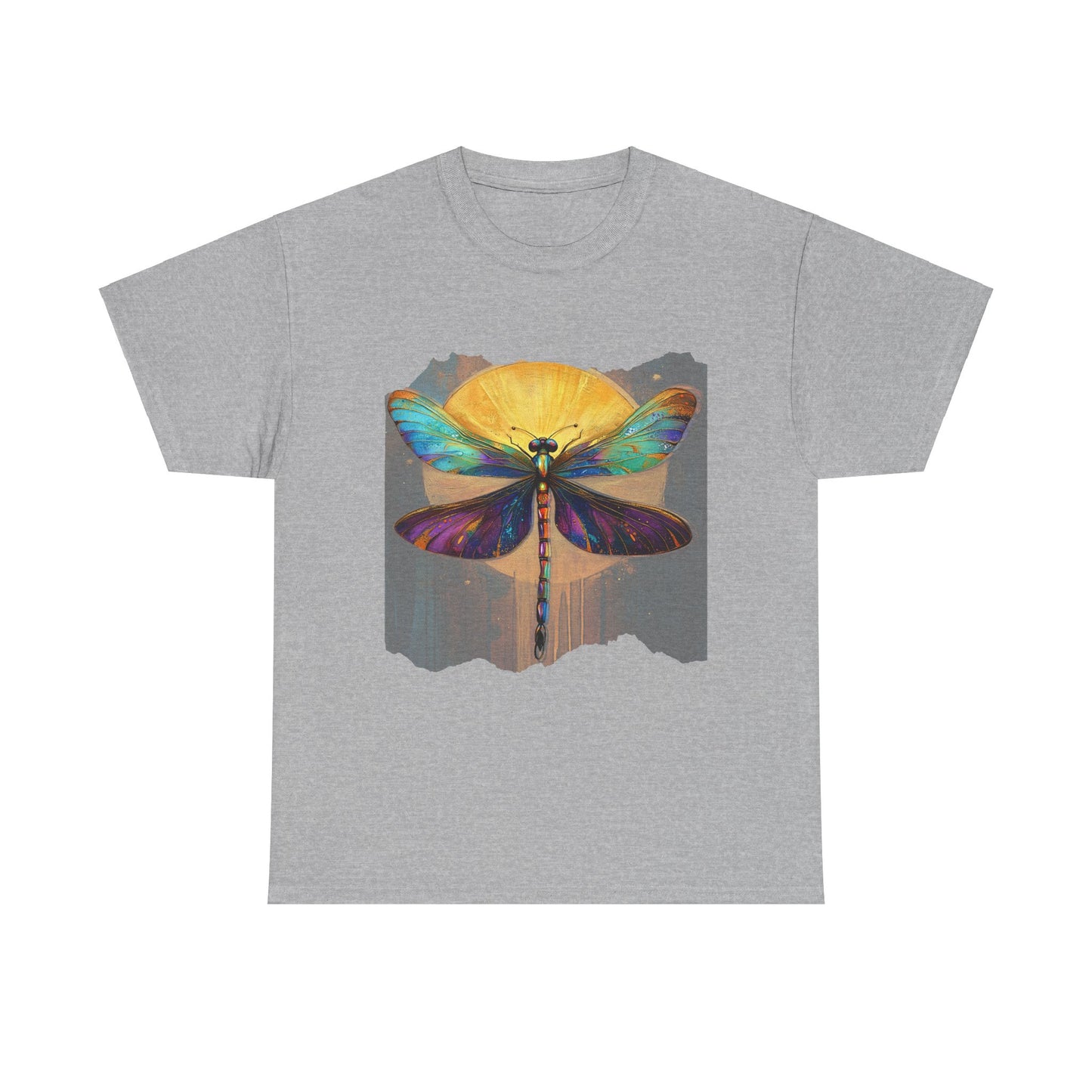 Gilded Dragonfly, (V2) Dragonfly Lover   - Dragonfly Gift Unisex Heavy Cotton Tee T-Shirt