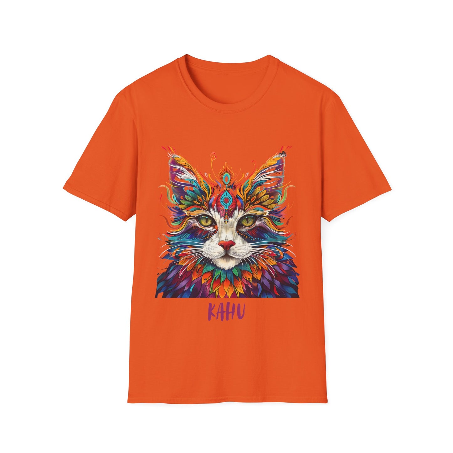 KAHU Cat Shirt, Special Cat Lover's Graphic Tee Graphic Unisex T- Shirt, T-Shirt Cat Lovers Gift  Softstyle T-Shirt Tee Teeshirt Stylized Cat