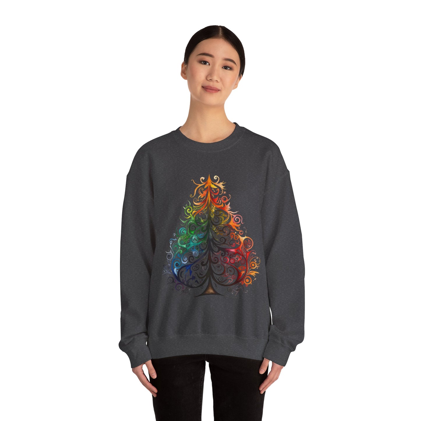 Rainbow, Exotic, Colorful Tribal Style Christmas Tree, Pride Colors Shirt Unisex Sweatshirt Sweat Shirt Gay Pride Gift