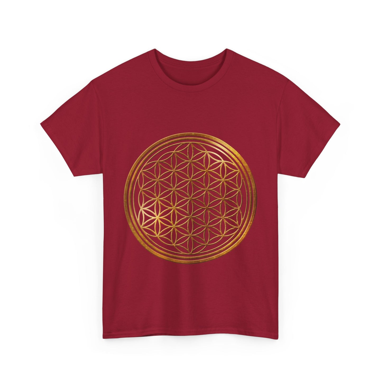 Flower of Life Sacred Geometry, (with shadow/highlight) Graphic Tee - Yoga, Zen, Hindu Gifts Heavy Cotton Graphic Tee T-Shirt