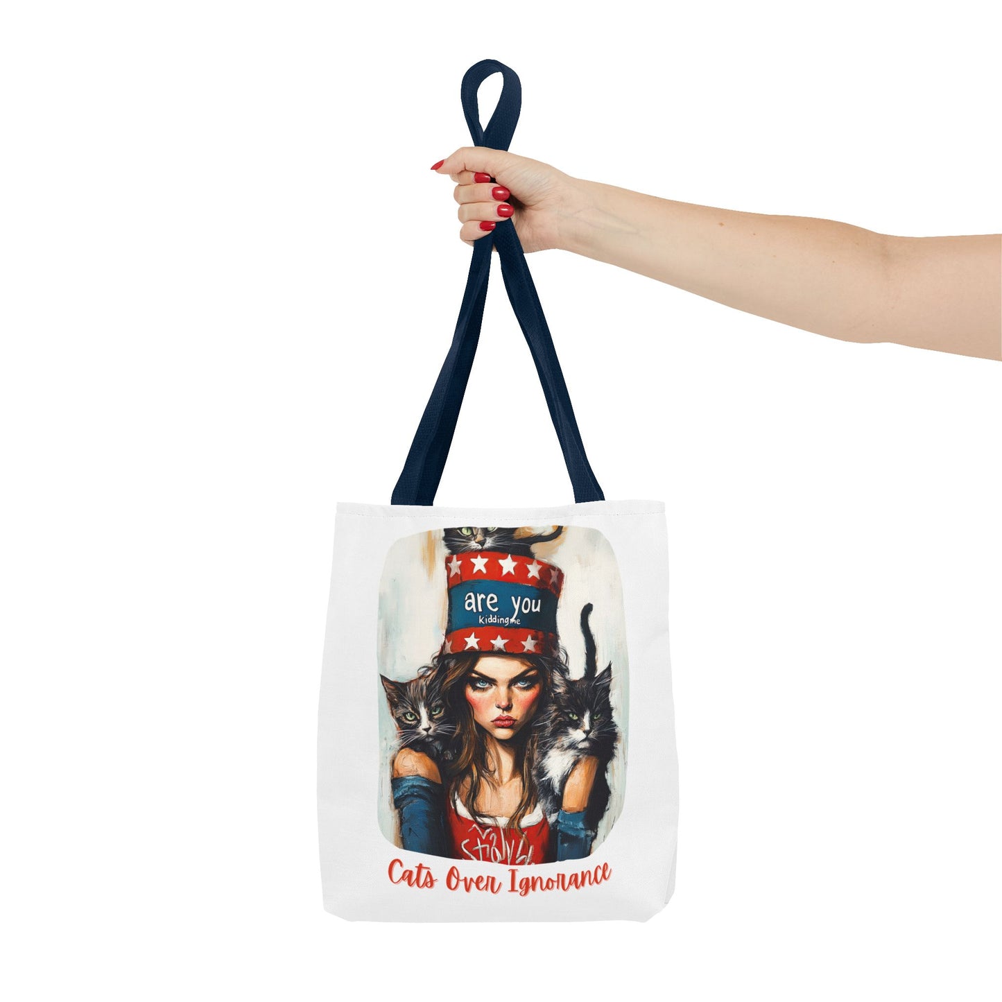 "Cats Over Ignorance"  Childless Cat Lady Tote Bag (AOP)