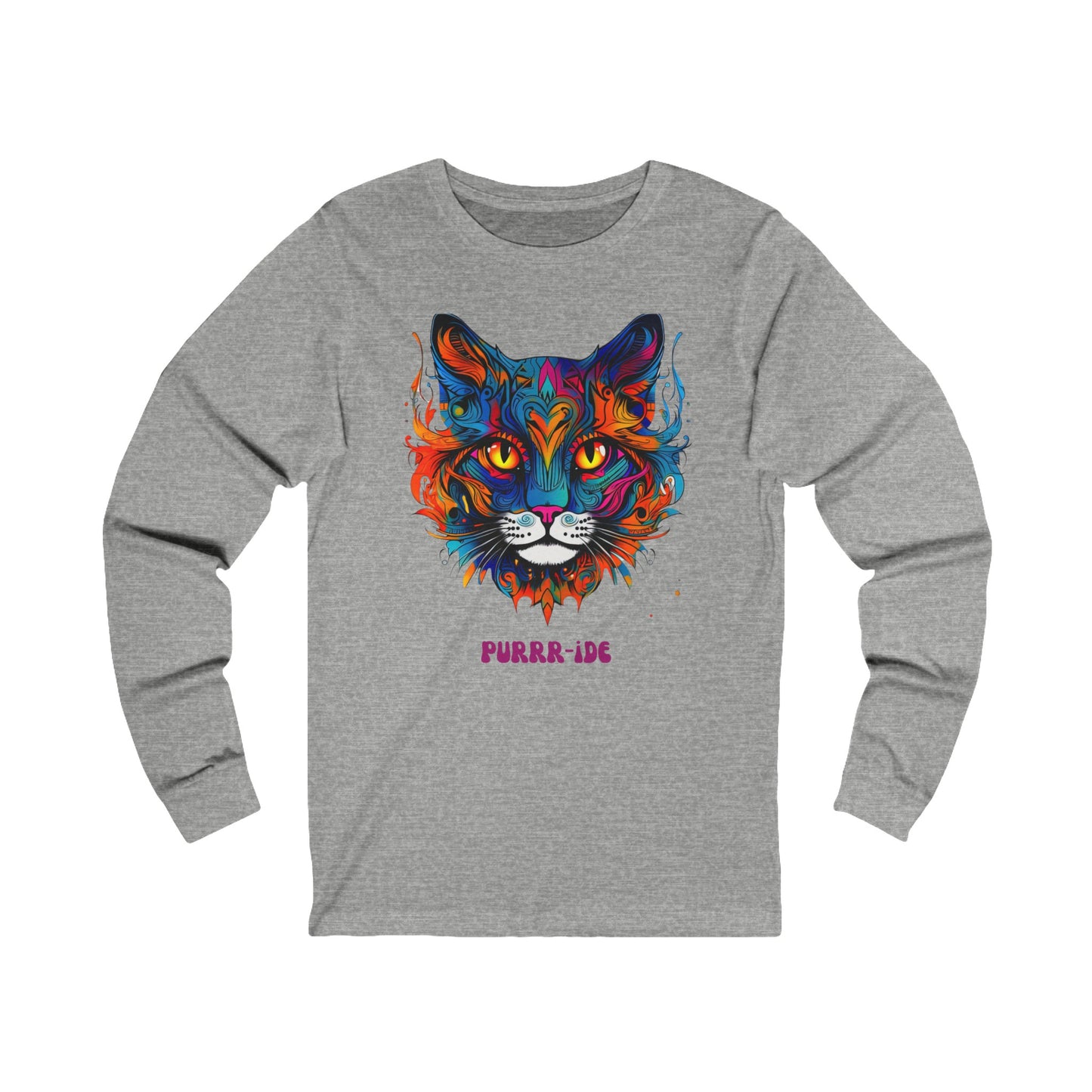 Pride Cats - Purr- ide Cat Shirt  Cat Lover's Pride Colors Christmas Gift  Unisex Jersey Long Sleeve Tee Shirt, T-Shirt, Exotic Cat