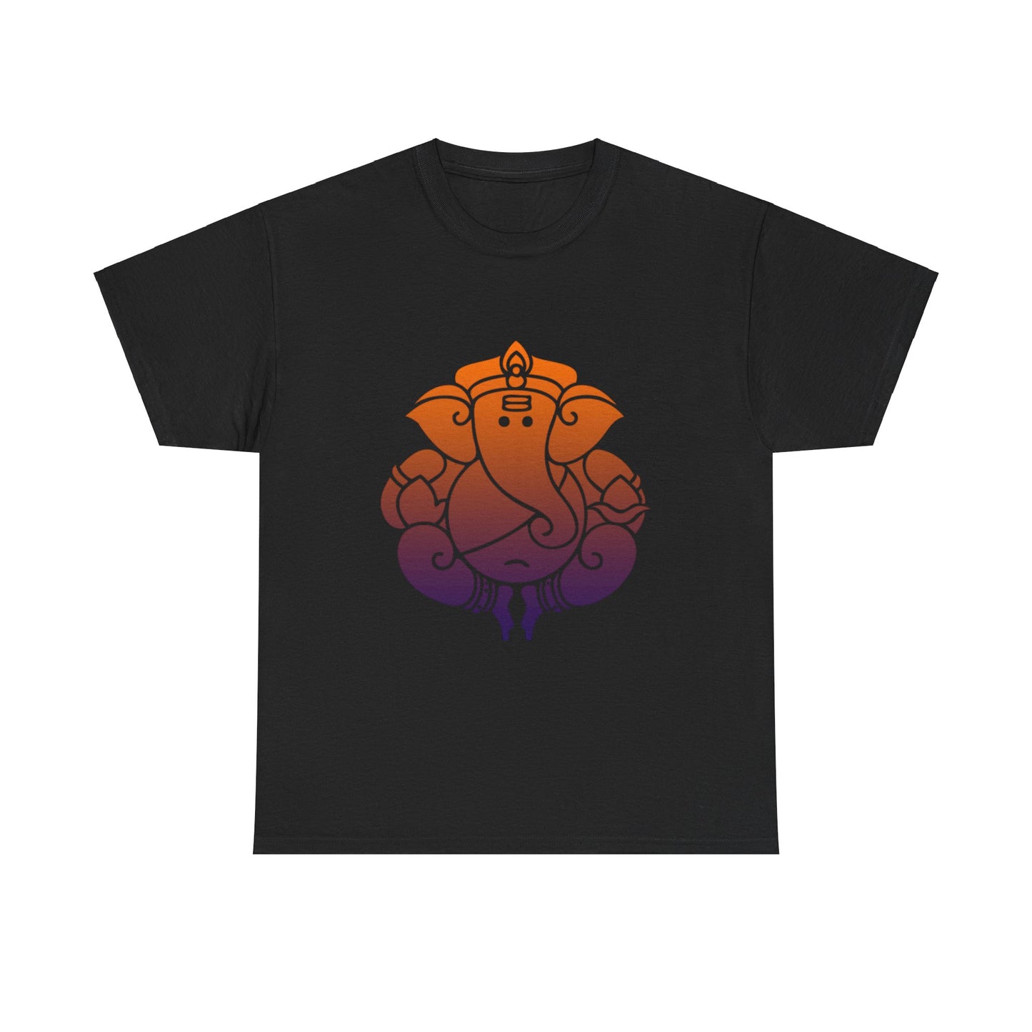 Ganesha Shirt, Remover of Obstacles. Orange-Purple Ganesha Shirt - Graphic Tee - Yoga, Zen, Hindu Gifts Unisex Heavy Cotton Tee T-Shirt