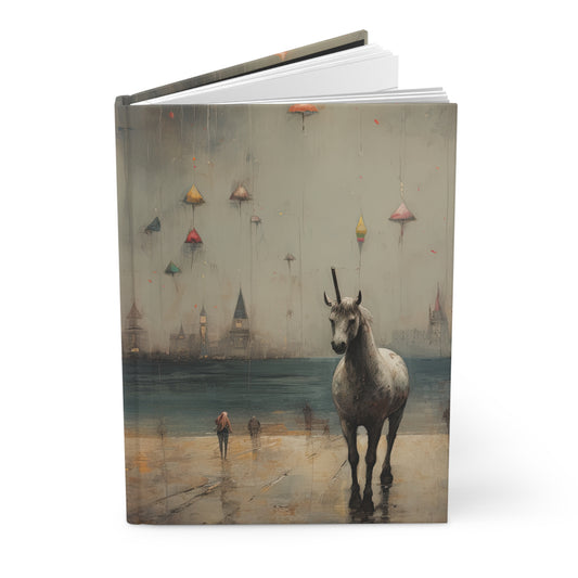 Whimsical Unicorn Blank Notebook, White Unicorn Journal, Diary, White Unicorn Gift Hardcover Journal Matte Notebook Diary,