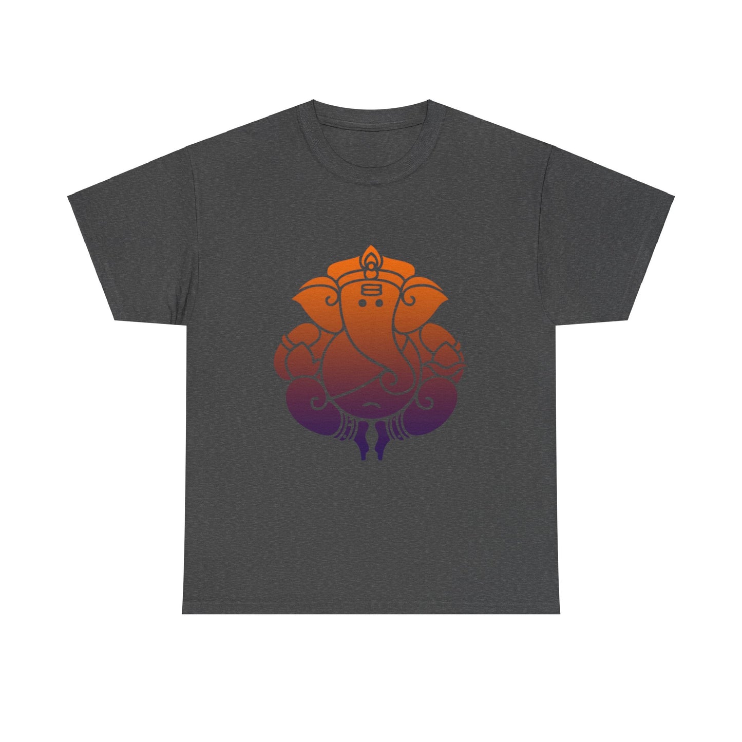 Ganesha Shirt, Remover of Obstacles. Orange-Purple Ganesha Shirt - Graphic Tee - Yoga, Zen, Hindu Gifts Unisex Heavy Cotton Tee T-Shirt