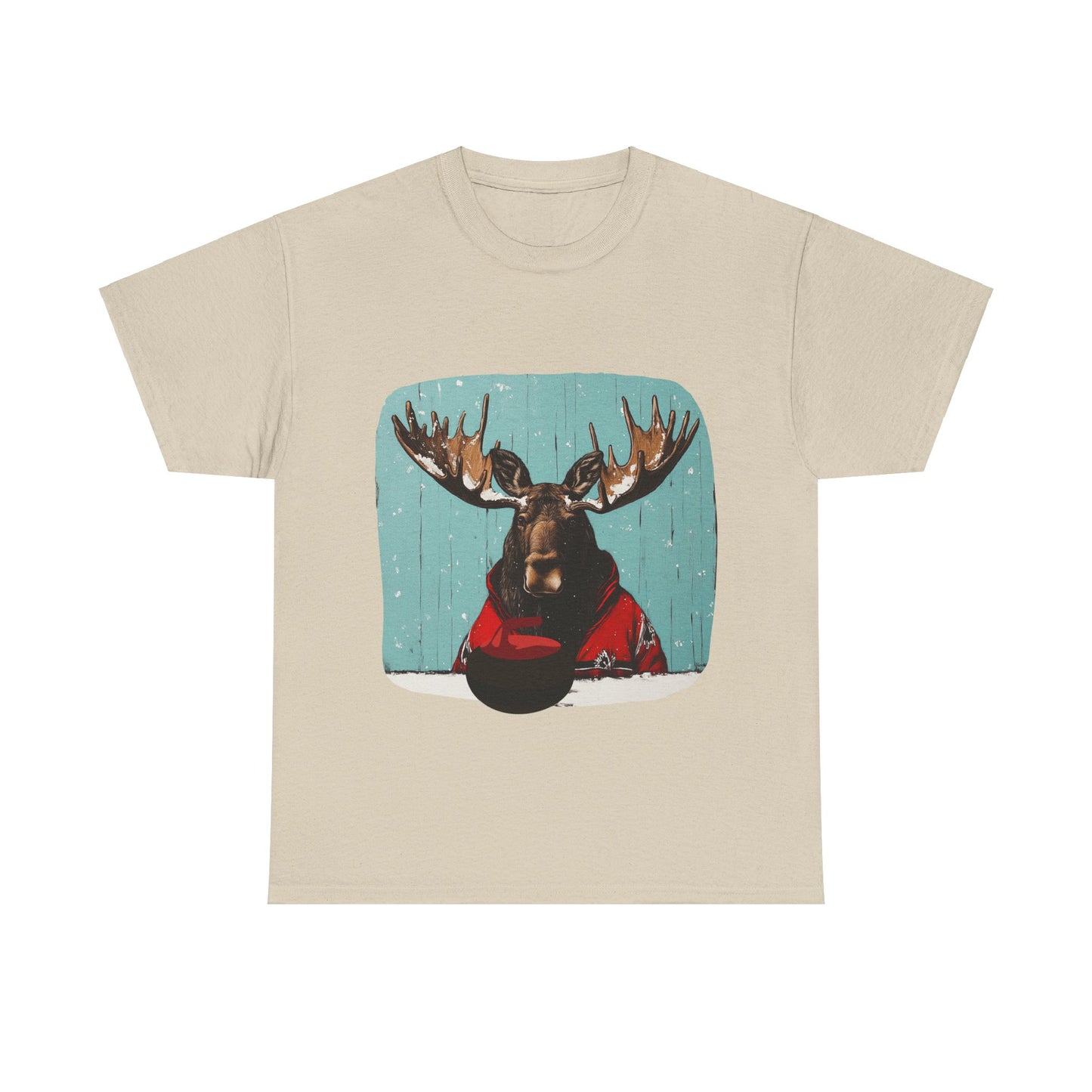Moose Curling Champion V2- Moose Lover Unisex Heavy Cotton Tee T-Shirt