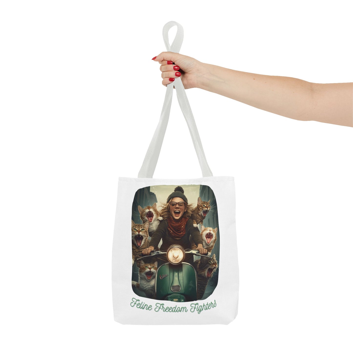 "Feline Freedom Fighters" Childless Cat Lady Tote Bag - Childless Cat Lady Tote Bag (AOP)