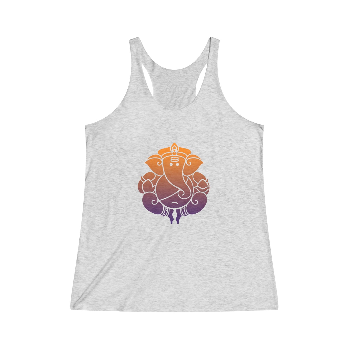 Orange- Purple Ganesha Tank Top Tee, Ganesh, Remover of Obstacles, Women's Yoga  Athletic Racerback Tank Top Graphic Tee Shirt