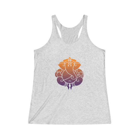 Orange- Purple Ganesha Tank Top Tee, Ganesh, Remover of Obstacles, Women's Yoga  Athletic Racerback Tank Top Graphic Tee Shirt