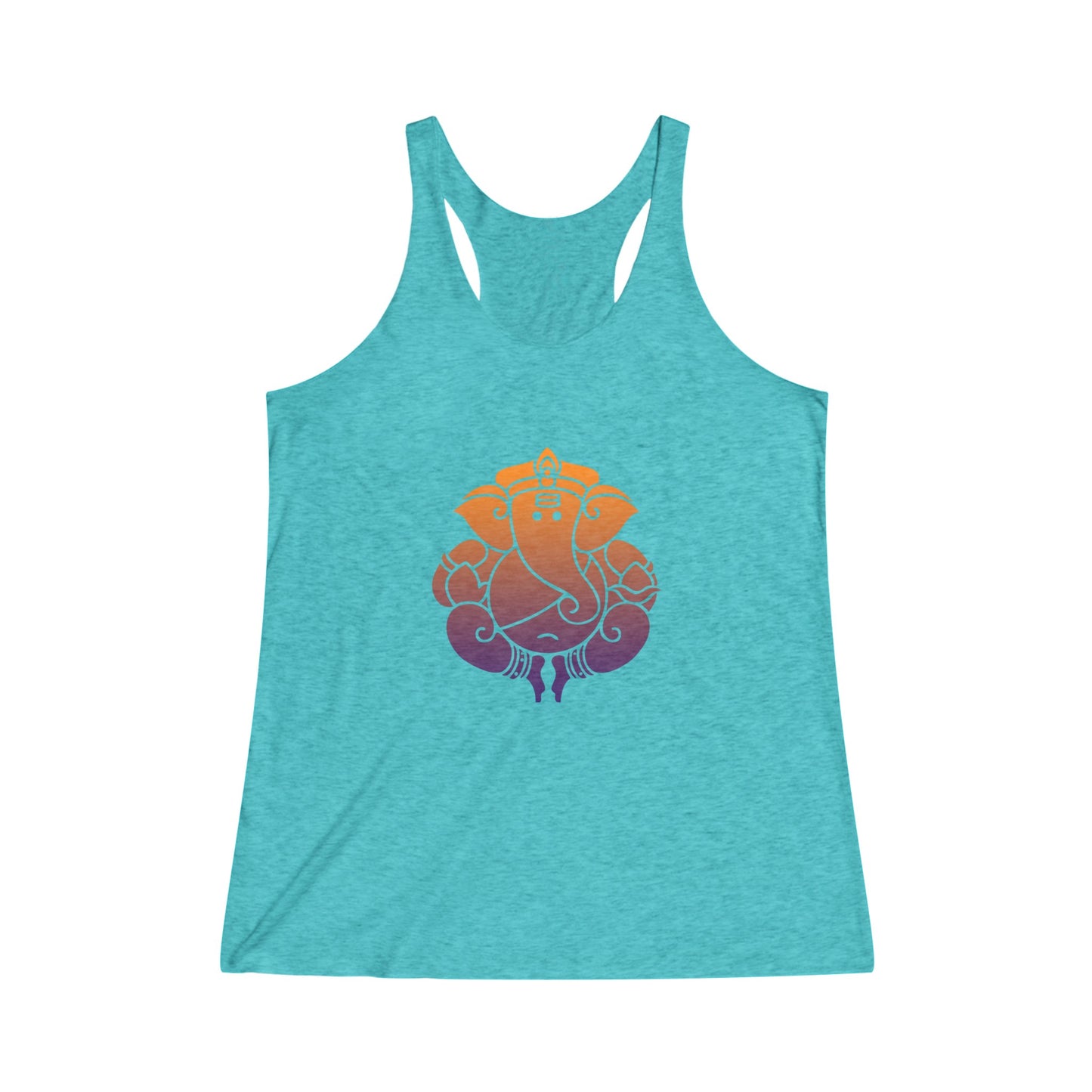 Orange- Purple Ganesha Tank Top Tee, Ganesh, Remover of Obstacles, Women's Yoga  Athletic Racerback Tank Top Graphic Tee Shirt