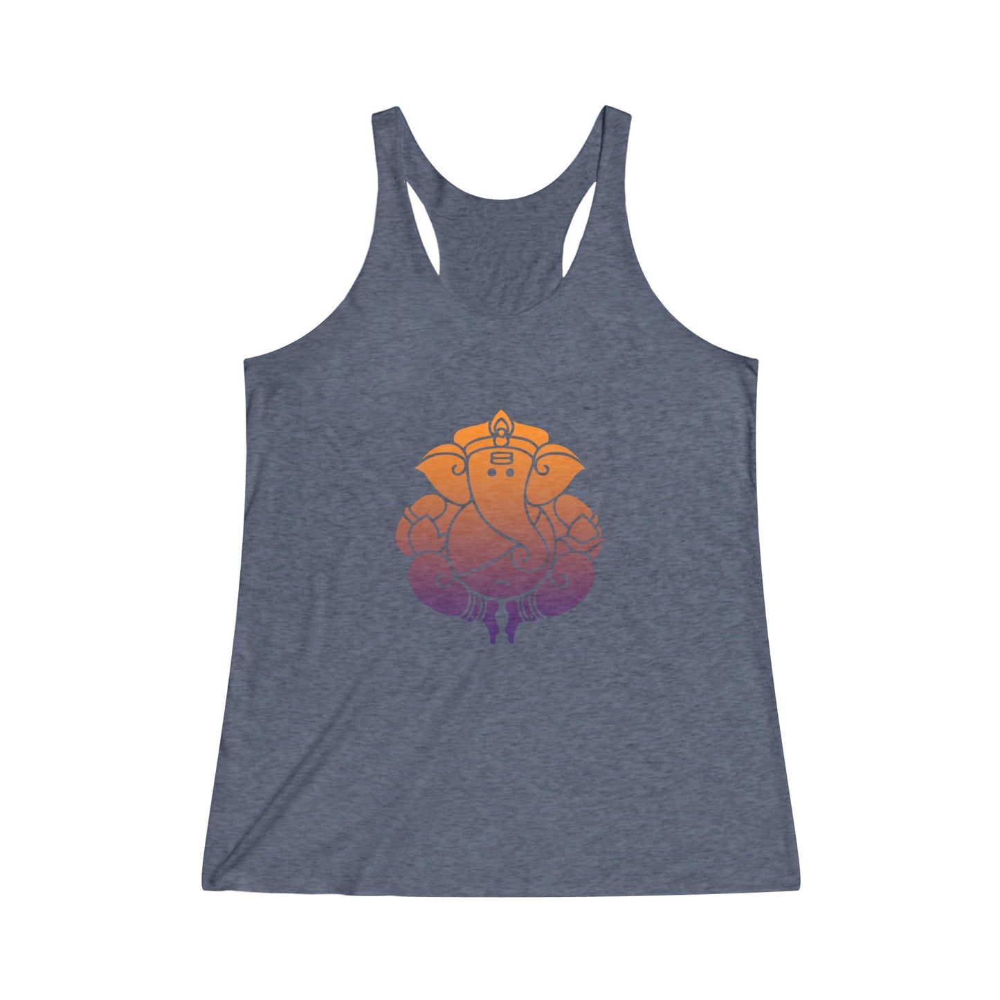 Orange- Purple Ganesha Tank Top Tee, Ganesh, Remover of Obstacles, Women's Yoga  Athletic Racerback Tank Top Graphic Tee Shirt