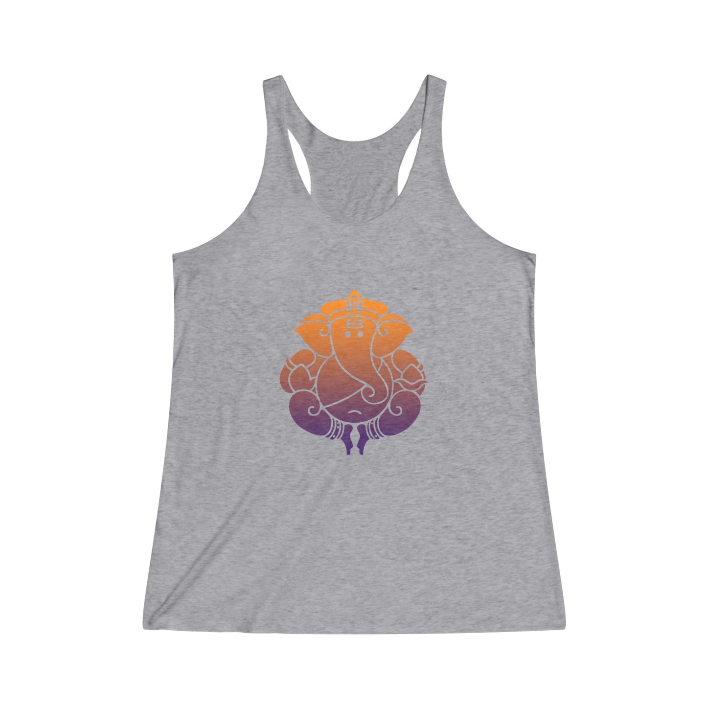 Orange- Purple Ganesha Tank Top Tee, Ganesh, Remover of Obstacles, Women's Yoga  Athletic Racerback Tank Top Graphic Tee Shirt