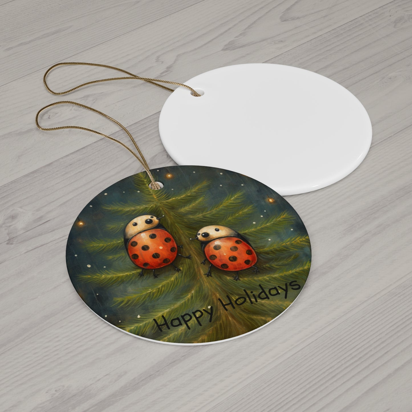 Adorable Lady Bug Christmas Tree Ornament,  Lady Bugs Gift Ceramic Lady Bug Ornament Brings Good Luck Charm