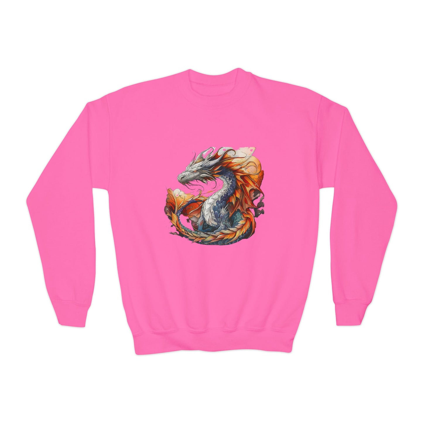 Fire Dragon Kids Sweatshirt -  Kids Boys Youth Crewneck Sweatshirt -Dragon Lover Gift