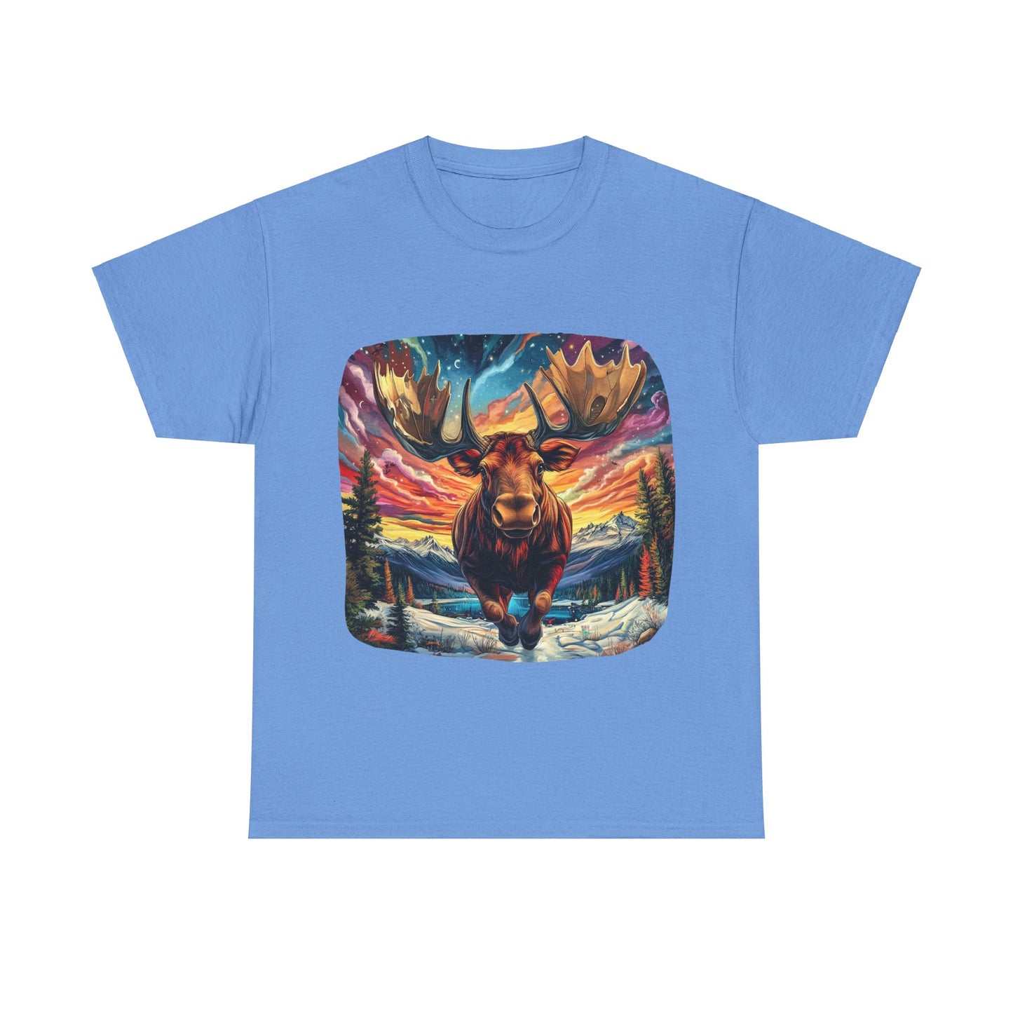 Romping Moose  - Vermont, Yukon, BC Moose - Moose Lover Unisex Heavy Cotton Tee T-Shirt