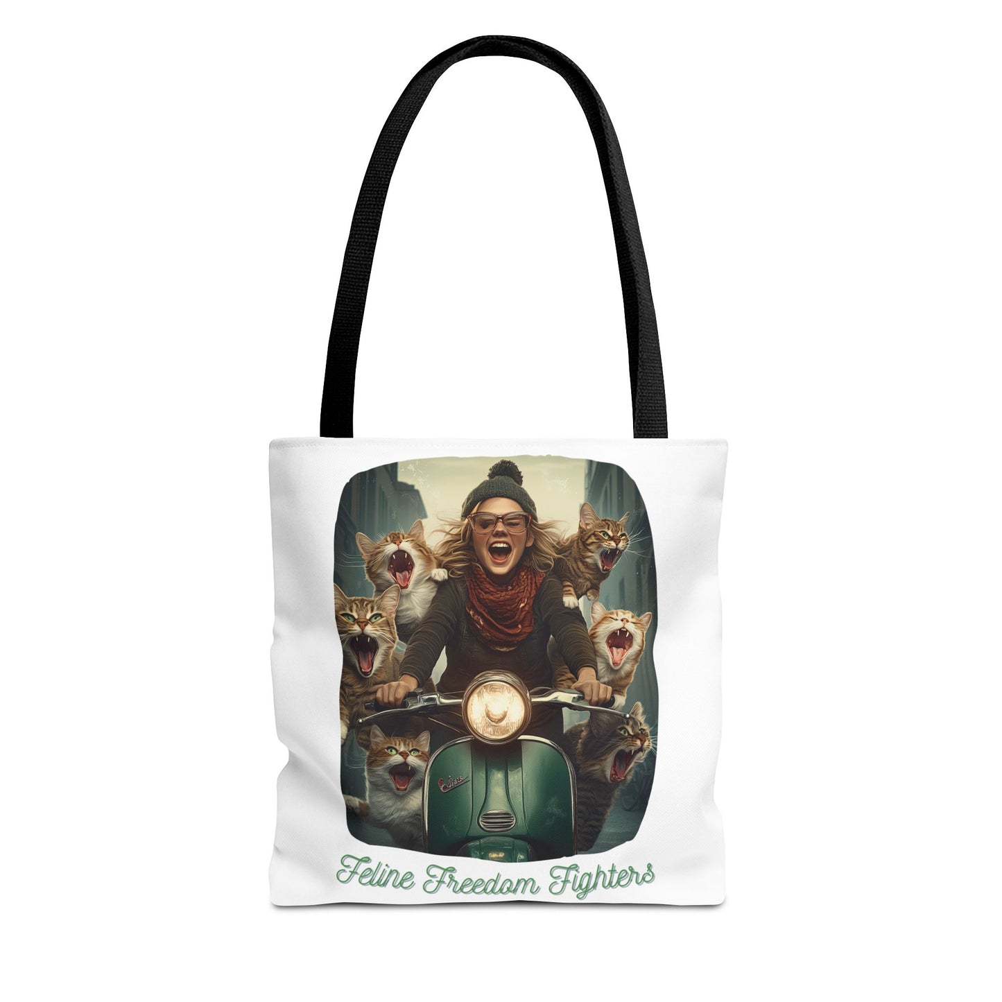 "Feline Freedom Fighters" Childless Cat Lady Tote Bag - Childless Cat Lady Tote Bag (AOP)