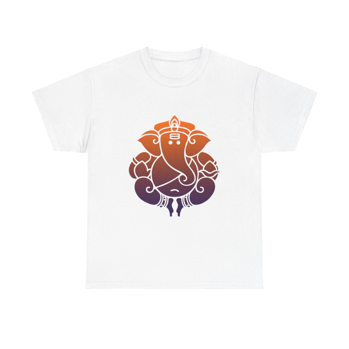 Ganesha Shirt, Remover of Obstacles. Orange-Purple Ganesha Shirt - Graphic Tee - Yoga, Zen, Hindu Gifts Unisex Heavy Cotton Tee T-Shirt