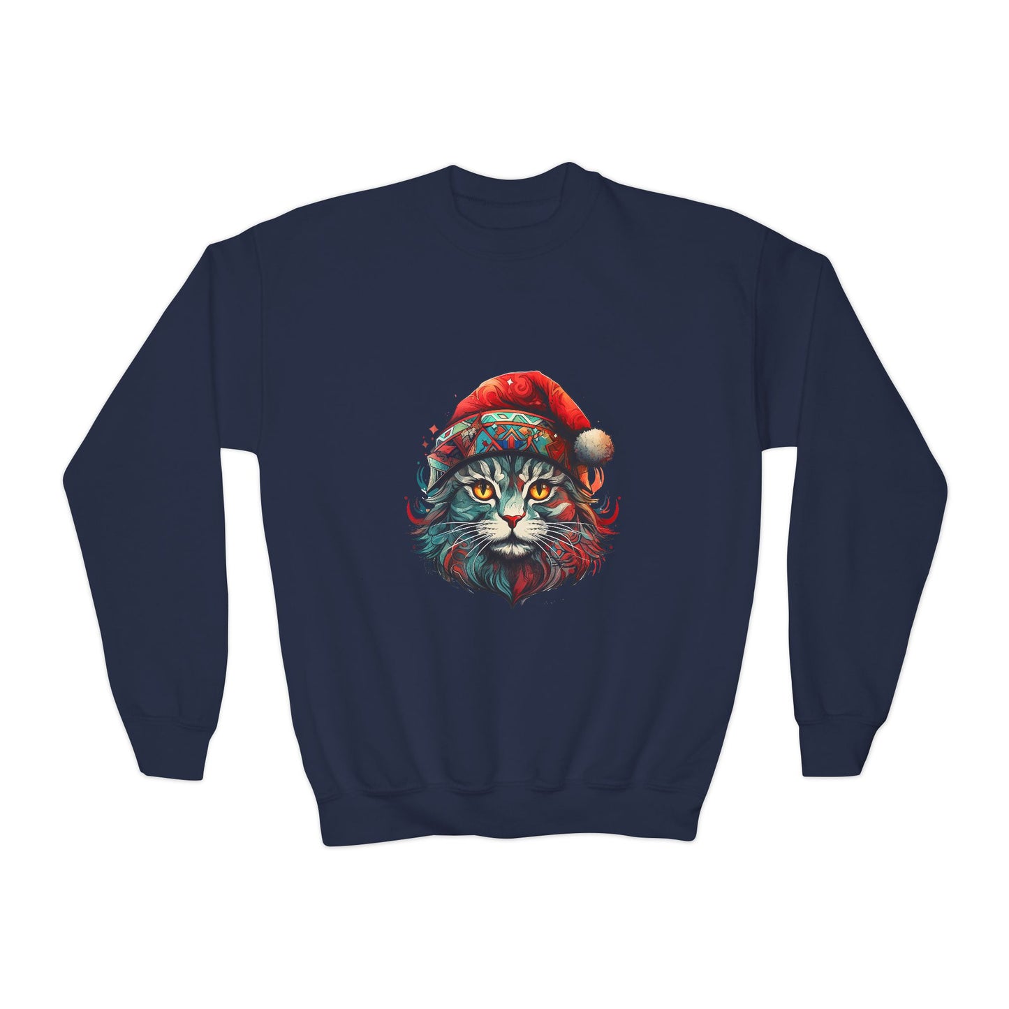 Christmas Cats in Santa Hats-  Cats in Santa Hats Kids Sweatshirt - Adorable Youth Crewneck Sweatshirt -Christmas Cat Gift