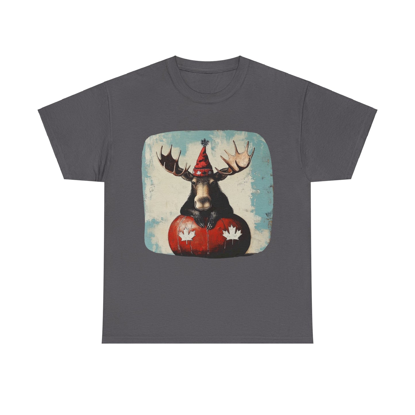 Maple Leaf Moose  - Yukon, BC Canadian Moose - Moose Lover Unisex Heavy Cotton Tee T-Shirt