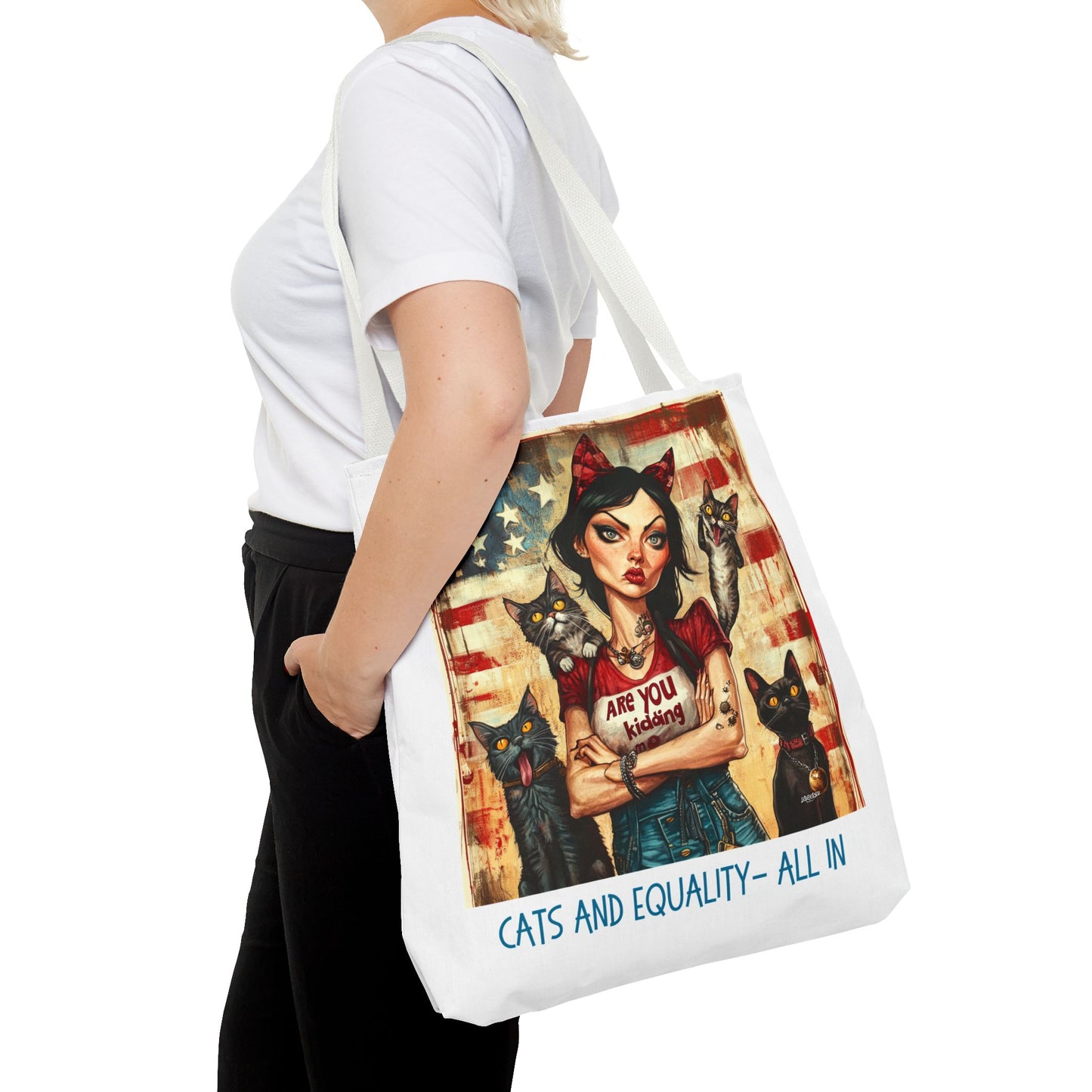 Childless Cat Lady "Cats & Equality - All In" Childless Cat Lady Tote Bag (AOP)