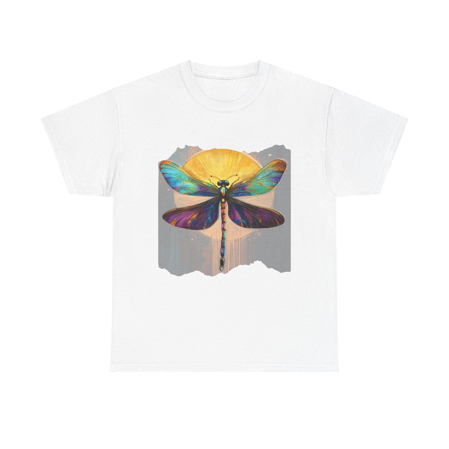 Gilded Dragonfly, (V2) Dragonfly Lover   - Dragonfly Gift Unisex Heavy Cotton Tee T-Shirt