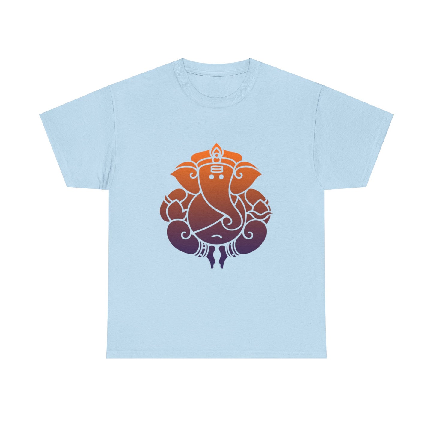 Ganesha Shirt, Remover of Obstacles. Orange-Purple Ganesha Shirt - Graphic Tee - Yoga, Zen, Hindu Gifts Unisex Heavy Cotton Tee T-Shirt