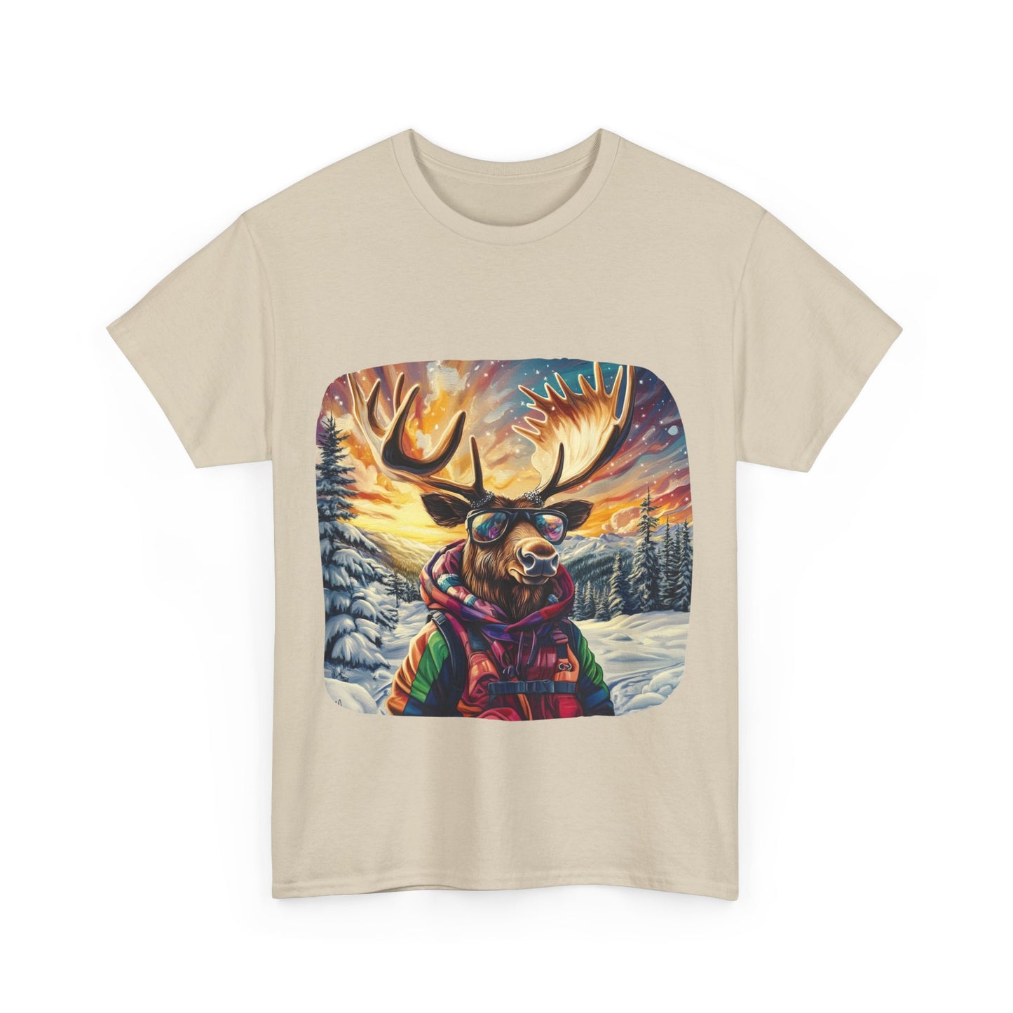 Maker Moose (Ver 2), Hippy Hippie, Boho Moose Vermont Moose - Moose Lover Unisex Heavy Cotton Tee T-Shirt