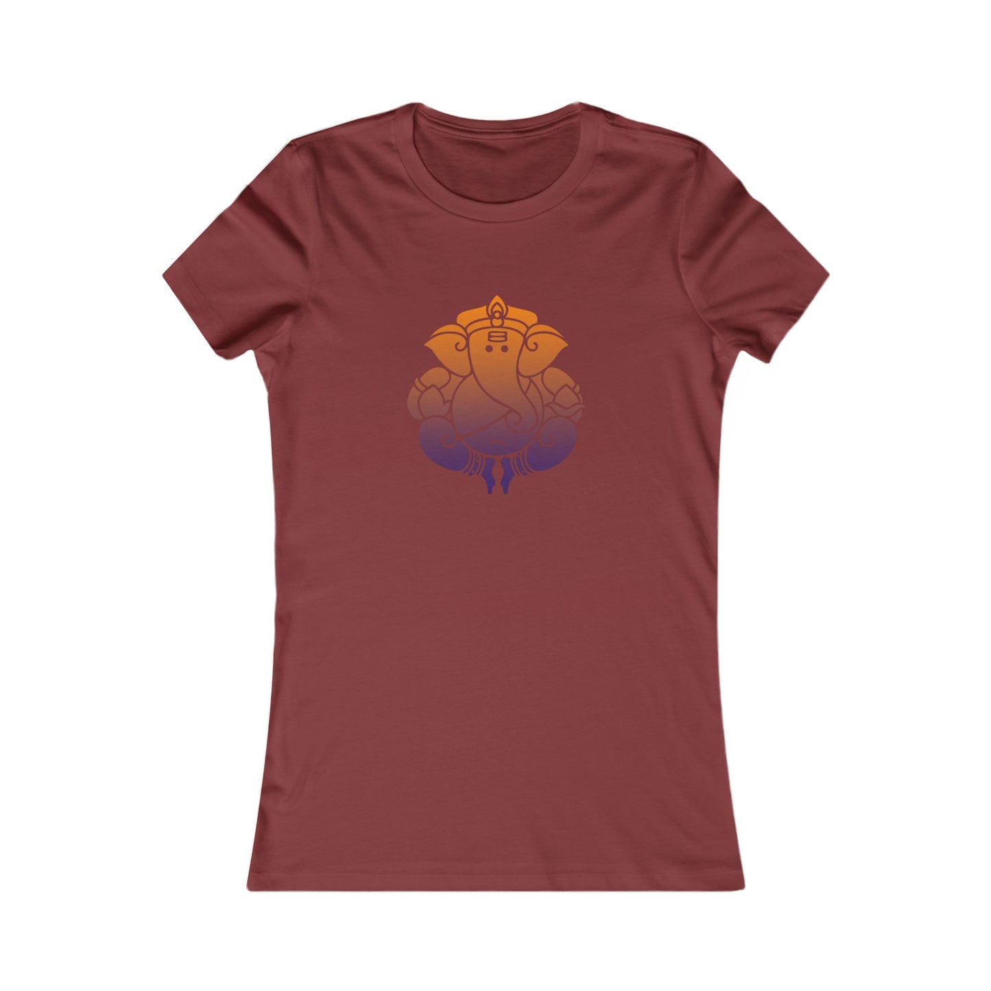 Orange Purple- Ganesha Shirt, Ganesh Shirt, Yoga Tees, Yoga Graphic T-shirt, Ladies Cut Graphic Tees