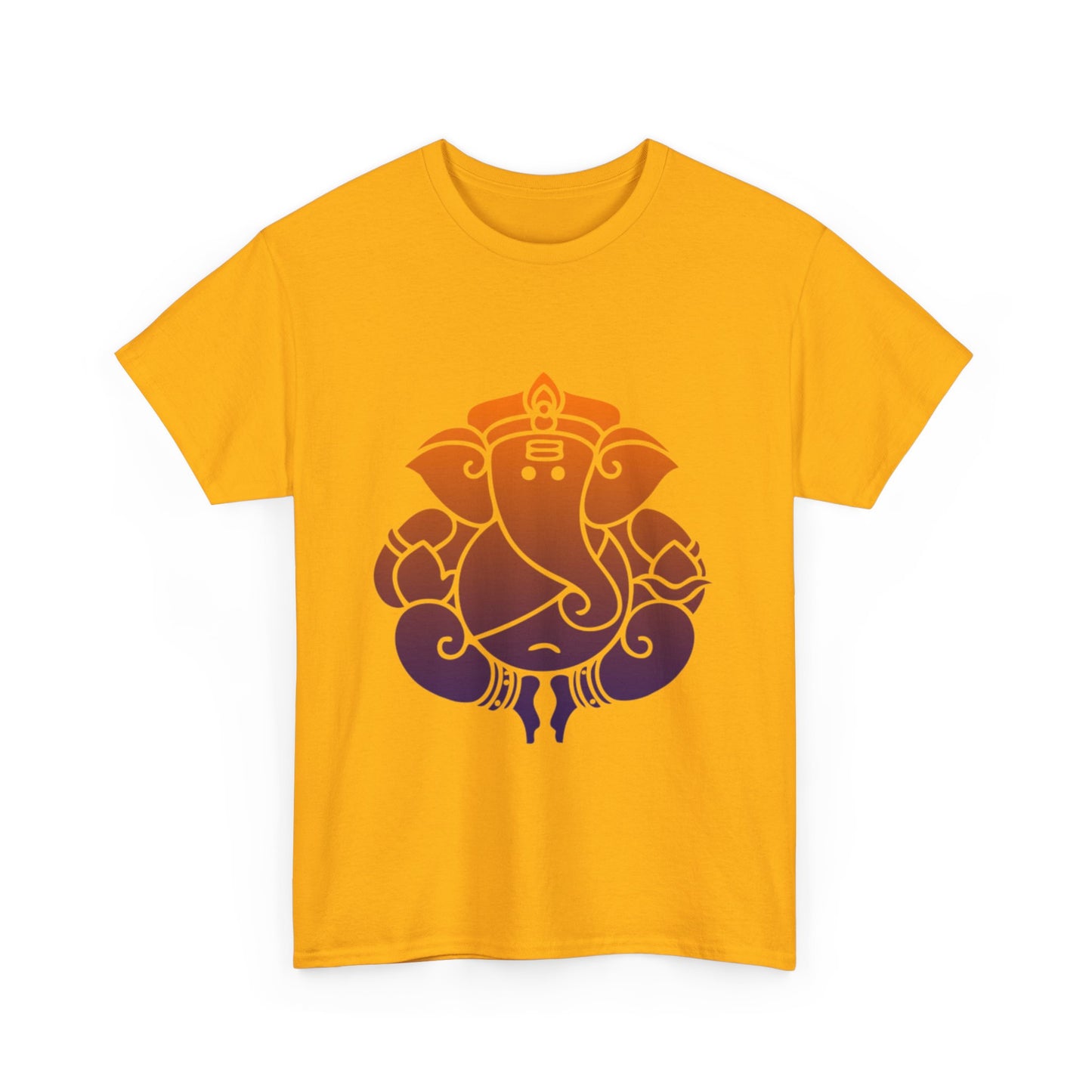 Ganesha Shirt, Remover of Obstacles. Orange-Purple Ganesha Shirt - Graphic Tee - Yoga, Zen, Hindu Gifts Unisex Heavy Cotton Tee T-Shirt