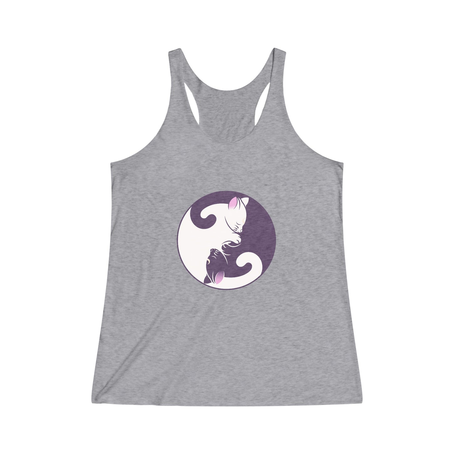 Yin Yang Cats, Sleeping Cats, Symbol Graphic Tee Shirt,  Women's Yoga Shirt, Athletic Racerback Tank Top Shirt