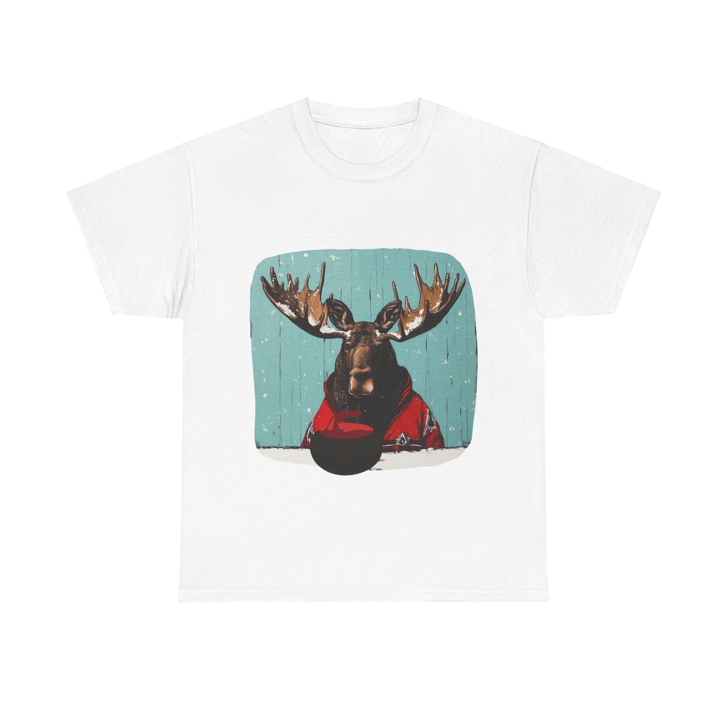 Moose Curling Champion V2- Moose Lover Unisex Heavy Cotton Tee T-Shirt