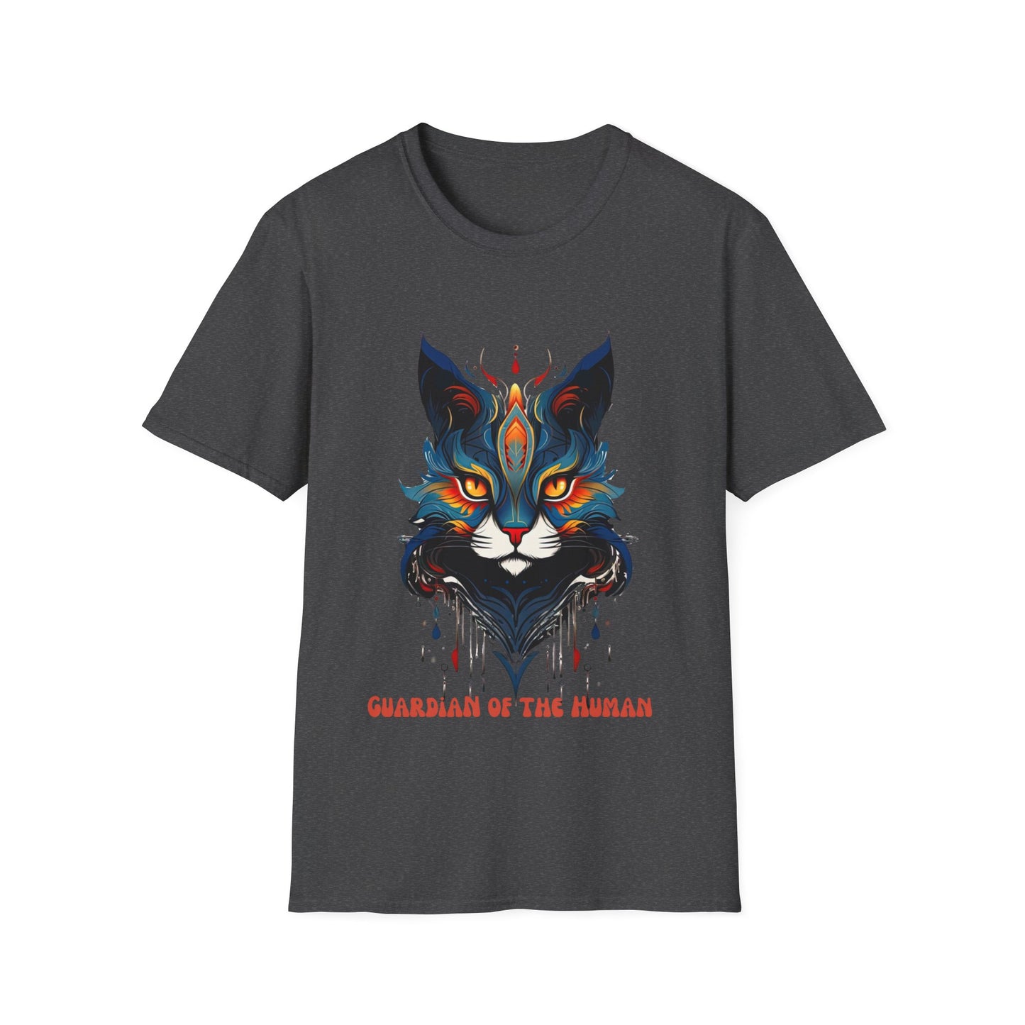 Guardian of the Human, Cat Lover's  Gift  Unisex Tee Shirt, T-Shirt Cat Lovers Gift Softstyle T-Shirt Tee Teeshirt Stylized Cat