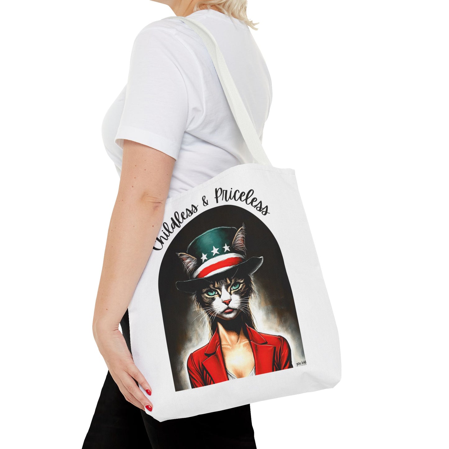 Childless and Priceless. Proud Cat, Childless Cat Lady Tote Bag (AOP)