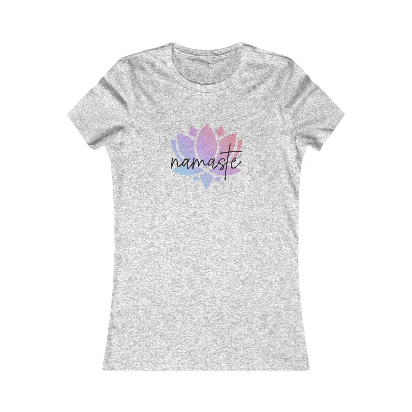 Namaste with Colorful Lotus Flower Yoga Meditation Shirt, Yoga Tees, Yoga Graphic T-shirt, Ladies Cut Graphic Tees