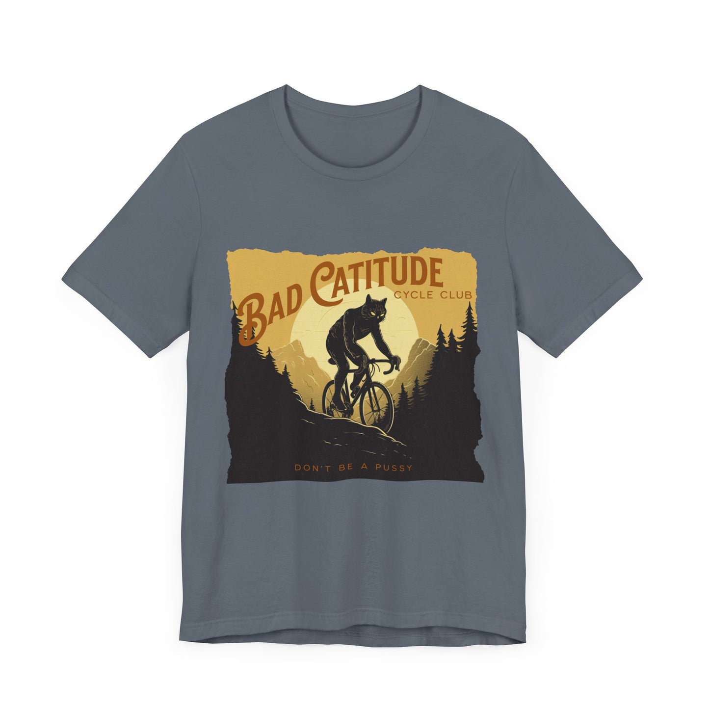 Bad Catitudes Cats Cycling T-Shirt, Unisex Jersey Short Sleeve Tee