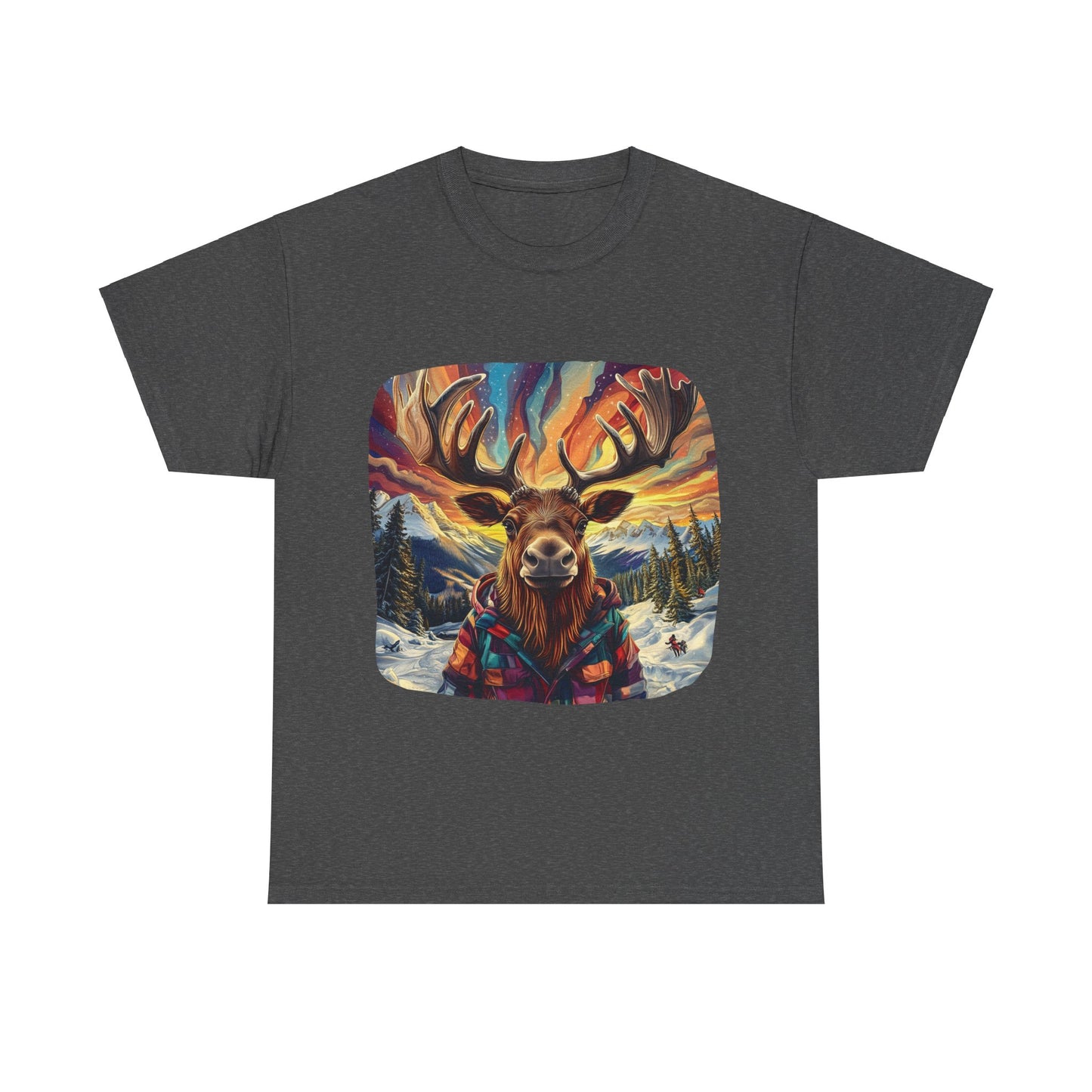 Maker Moose, Hippy Hippie, Boho Moose Vermont Moose - Moose Lover Unisex Heavy Cotton Tee T-Shirt