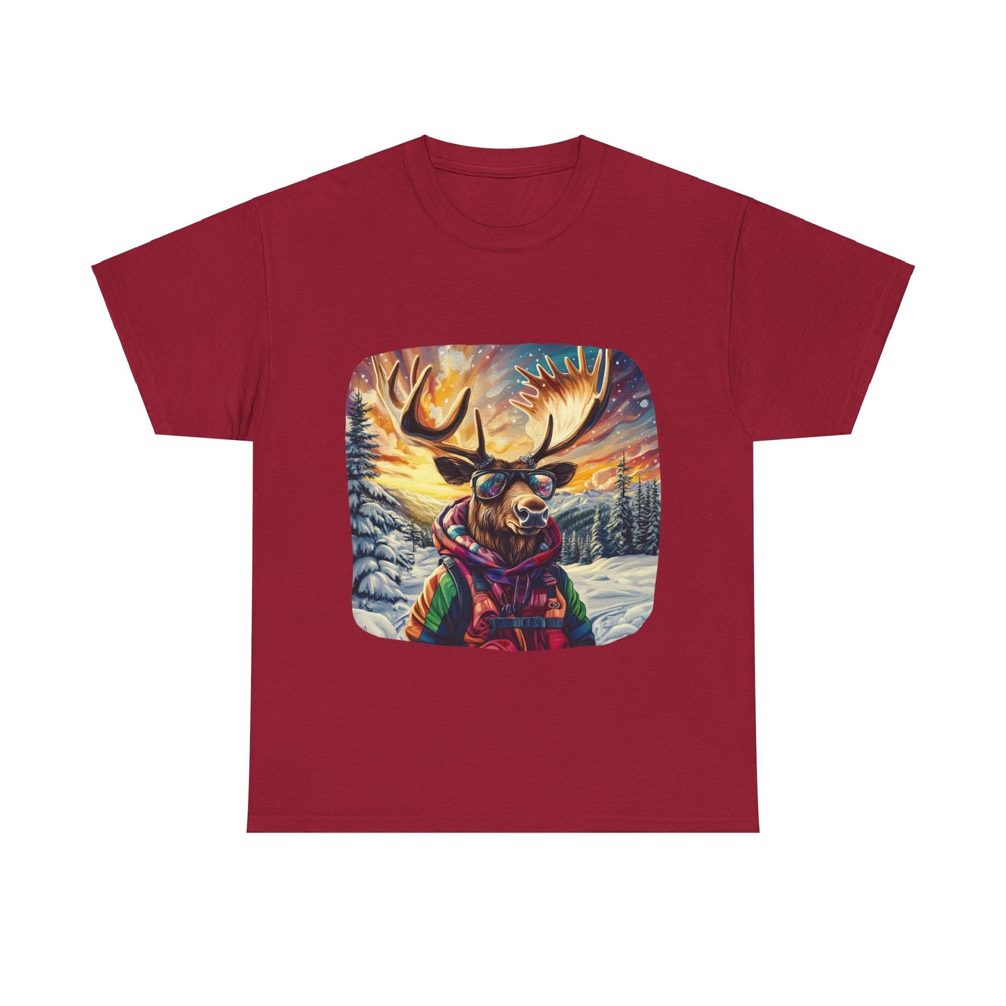 Maker Moose (Ver 2), Hippy Hippie, Boho Moose Vermont Moose - Moose Lover Unisex Heavy Cotton Tee T-Shirt