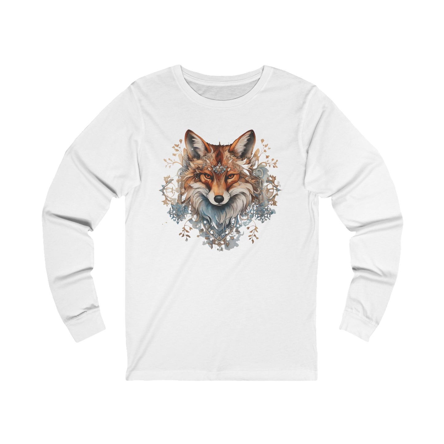 Red Fox Winter Fox, Long Sleeve Holiday Shirt Fox  Christmas Gift  Unisex Jersey Long Sleeve Tee Shirt, T-Shirt,