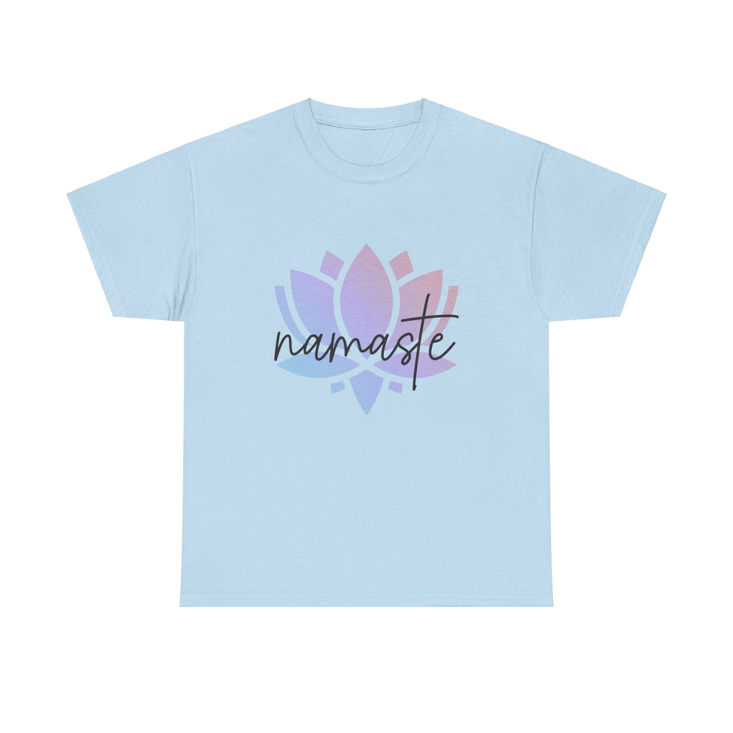 Namaste with Colorful Lotus Flower Tee shirt, Graphic Tees, Yoga Wear, Zen, Spiritual, Meditation Gifts Unisex Heavy Cotton  Graphic Tee T-Shirt