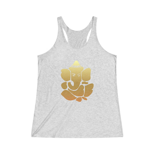 Golden Ganesha Tee, Ganesh, Remover of Obstacles, Women's Yoga  Athletic Racerback Tank Top Shirt