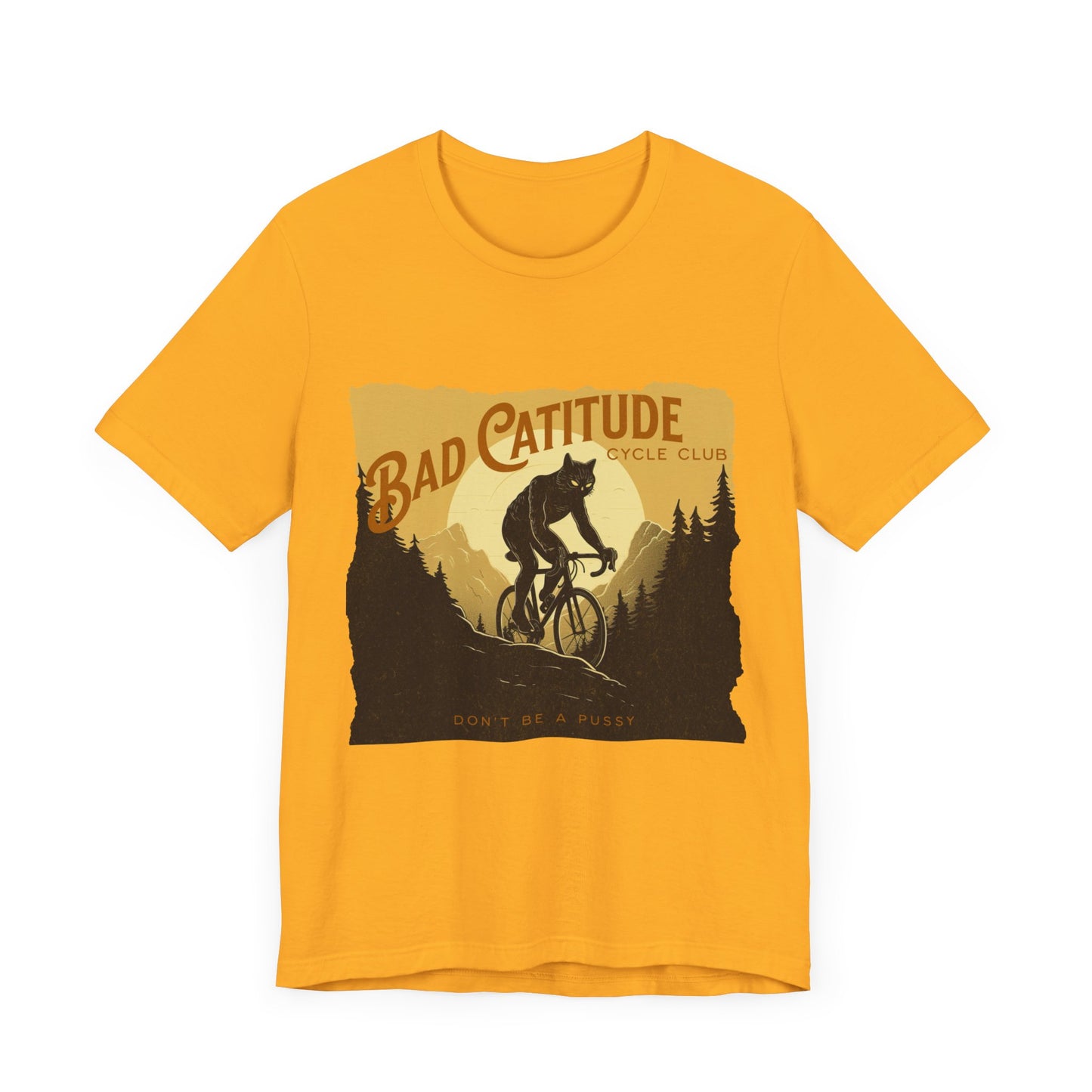 Bad Catitudes Cats Cycling T-Shirt, Unisex Jersey Short Sleeve Tee