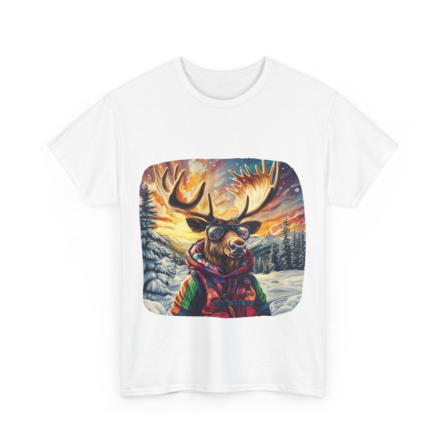 Maker Moose (Ver 2), Hippy Hippie, Boho Moose Vermont Moose - Moose Lover Unisex Heavy Cotton Tee T-Shirt