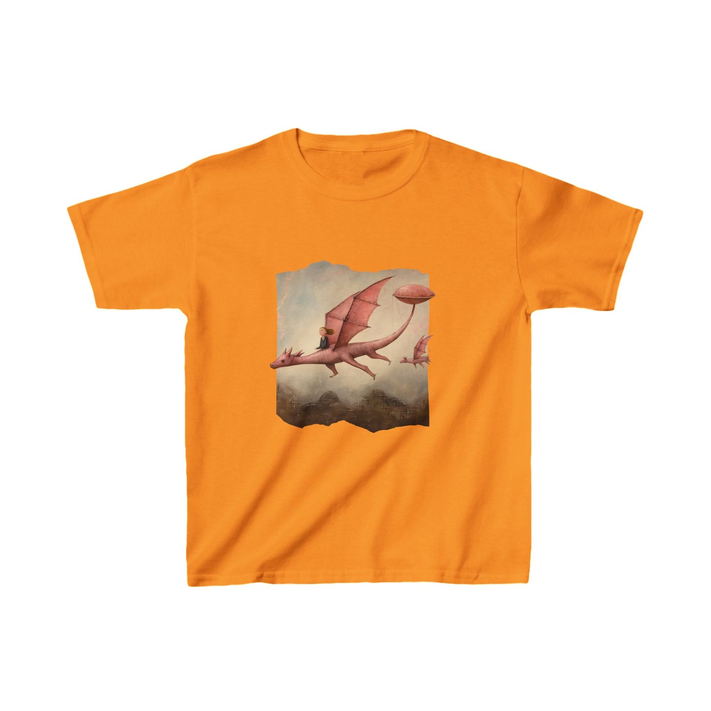 Flying Pink Dragons- Kids Dragon Graphic Tee - Pink Dragon Design for Young Adventurers