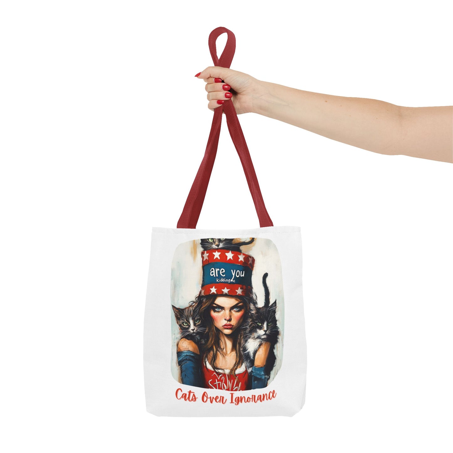 "Cats Over Ignorance"  Childless Cat Lady Tote Bag (AOP)