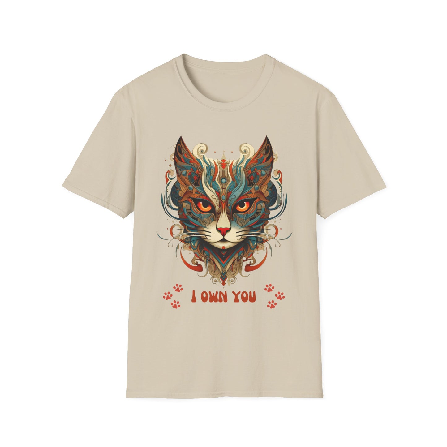 I Own You Cat Paws, Cat Lover's Gift  Unisex Tee Shirt, T-Shirt Cat Lovers Gift Softstyle T-Shirt Tee Teeshirt Stylized Exotic Cat