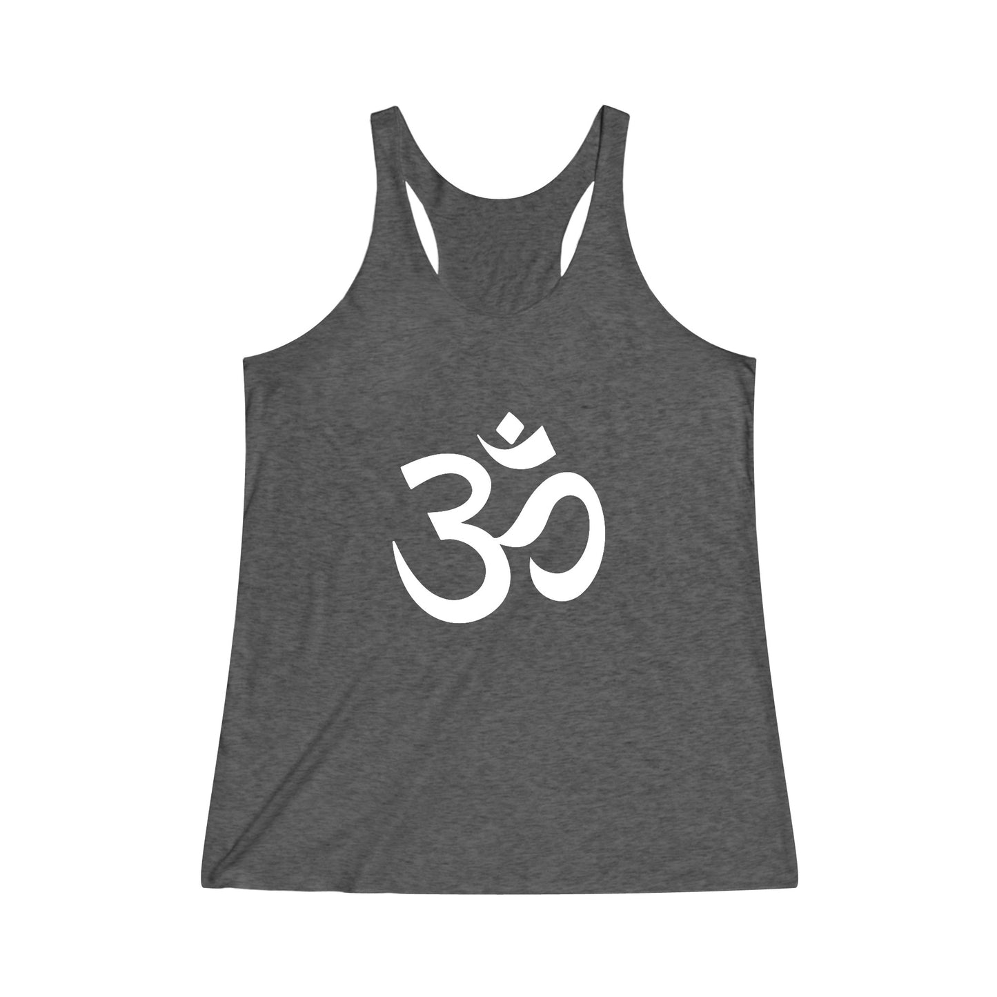 White Om Symbol Graphic Om, Ohm Tee Shirt,  Women's Yoga Shirt, Athletic Racerback Tank Top Shirt