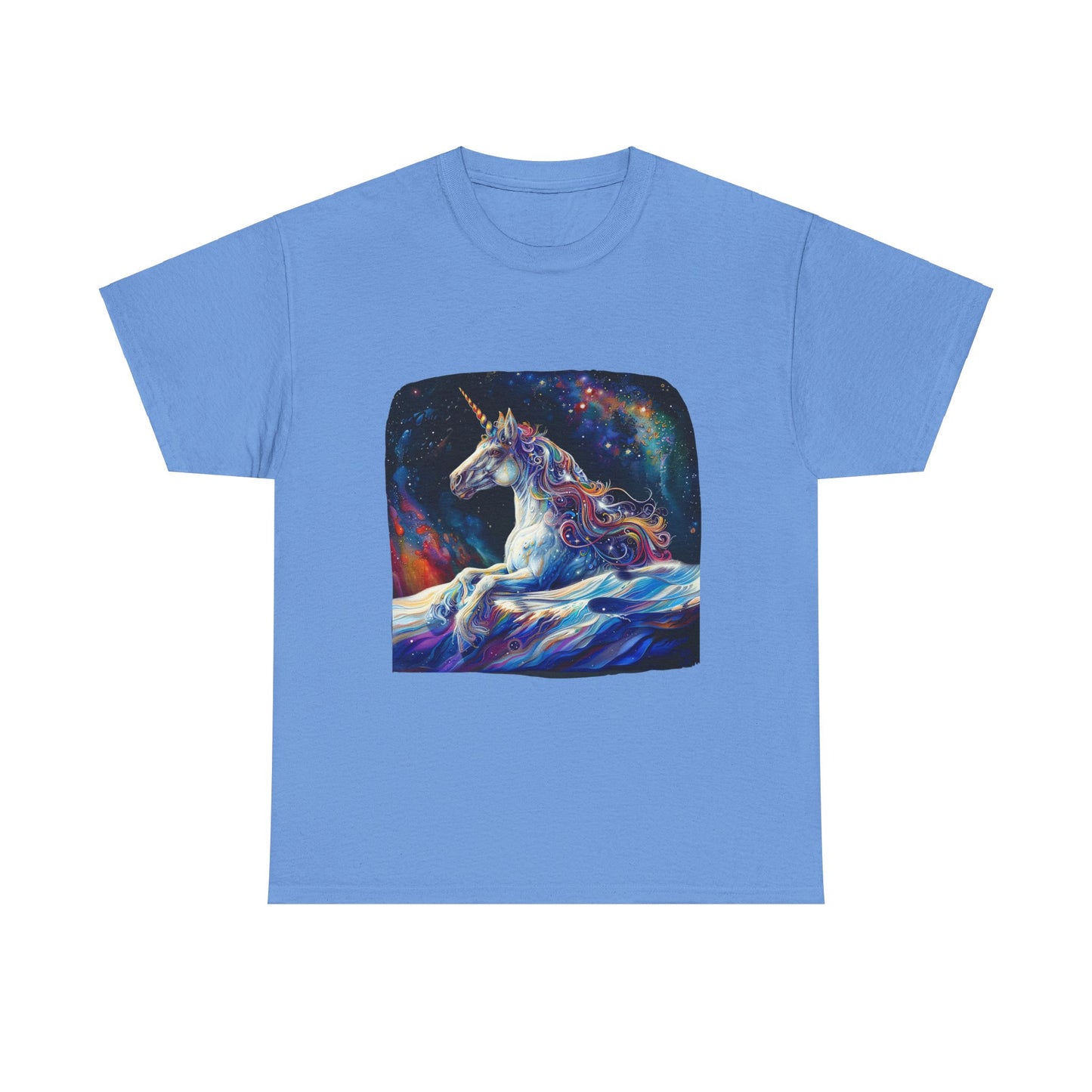 Watery Waves, Rainbow Unicorn - Starry Skies Unicorn Graphic Tee T-shirt -  Unicorn Lovers Unisex Heavy Cotton Tee T-Shirt