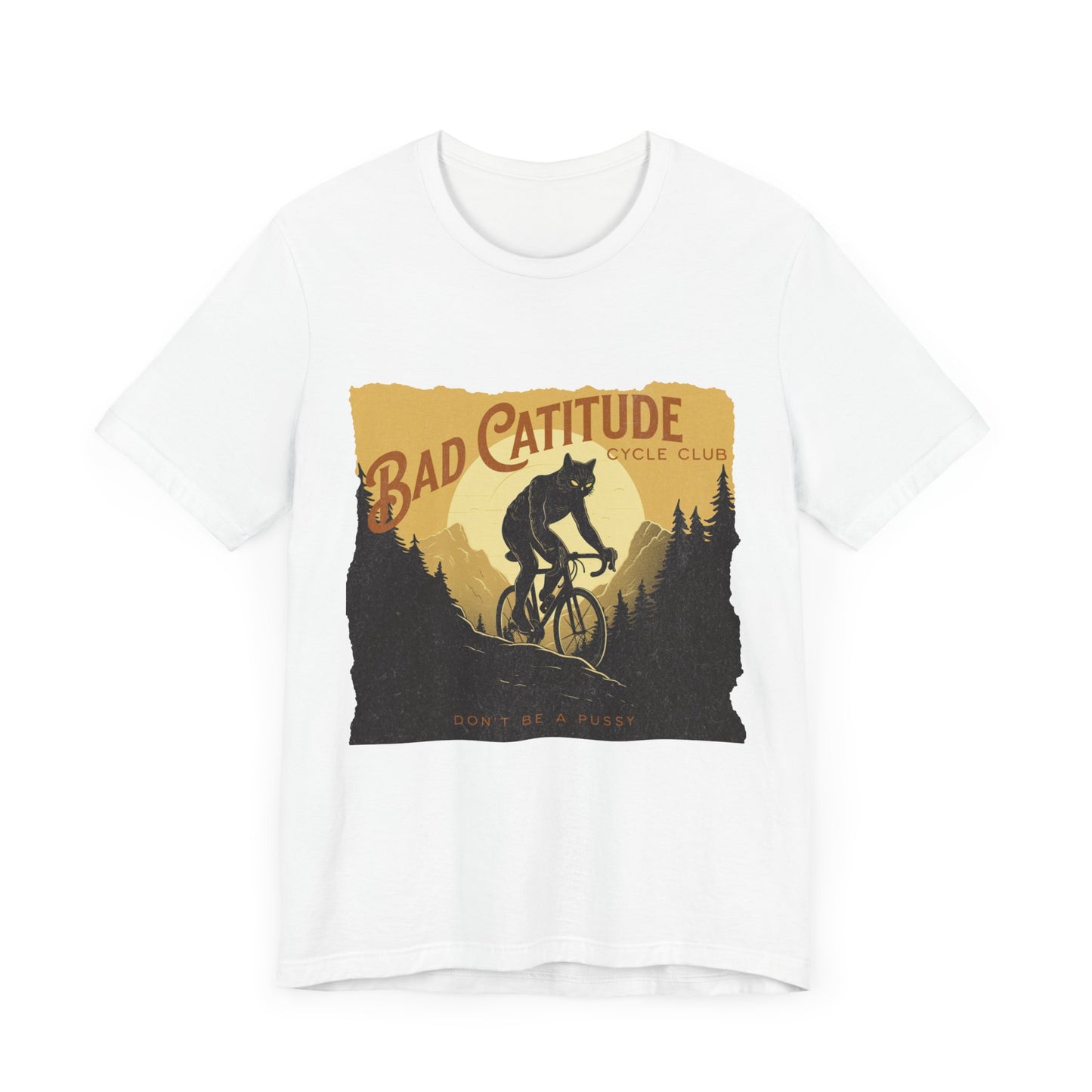 Bad Catitudes Cats Cycling T-Shirt, Unisex Jersey Short Sleeve Tee