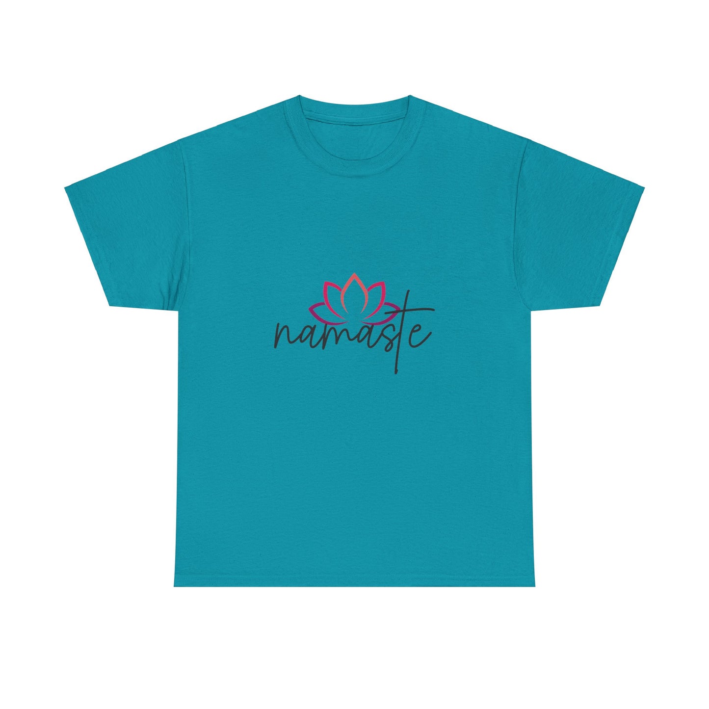 Namaste with Cutout Lotus  Tee shirt, Graphic Tees, Yoga Wear, Zen, Spiritual, Meditation Gifts Unisex Heavy Cotton  Graphic Tee T-Shirt