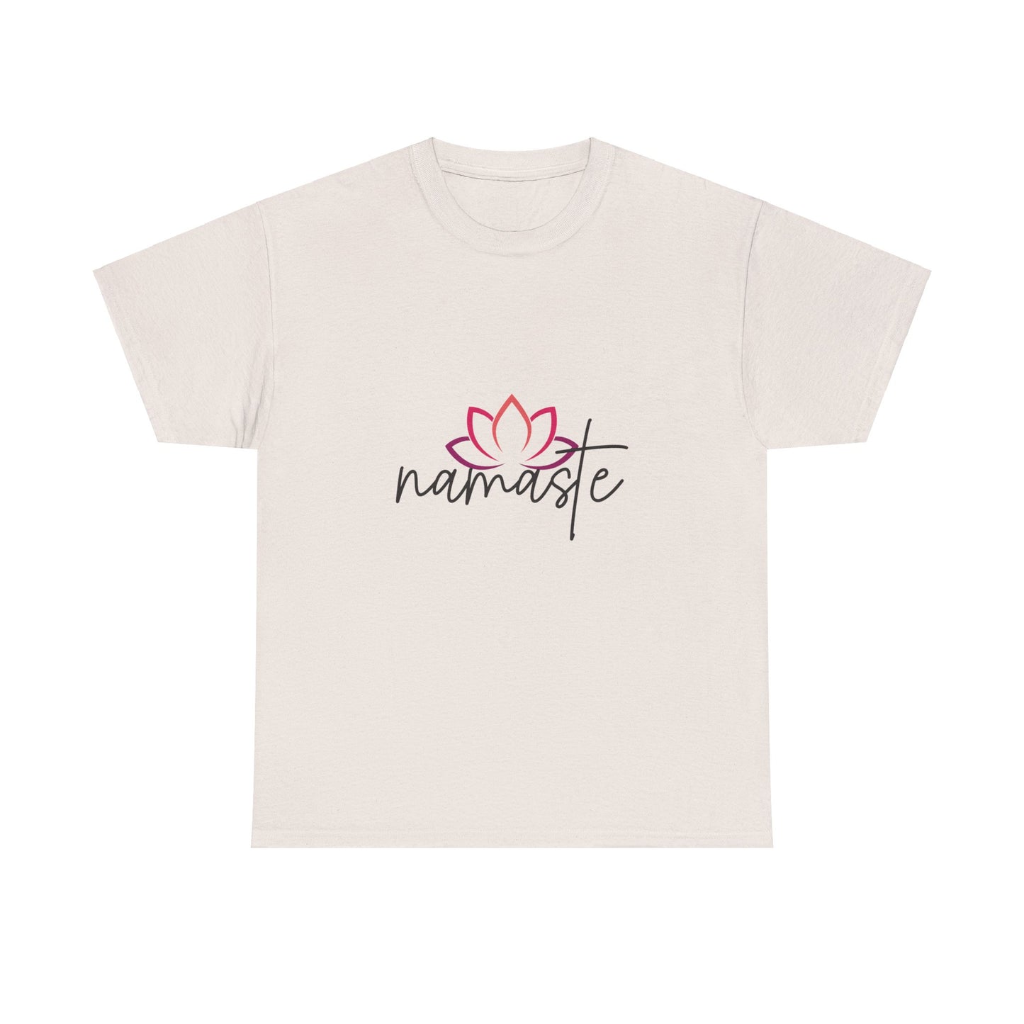 Namaste with Cutout Lotus  Tee shirt, Graphic Tees, Yoga Wear, Zen, Spiritual, Meditation Gifts Unisex Heavy Cotton  Graphic Tee T-Shirt